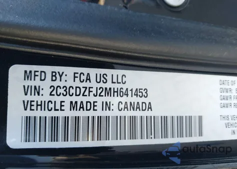 2021 Dodge Challenger R/T Scat Pack from USA, damaged, VIN 2C3CDZFJ2MH641453